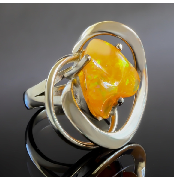 Anillo de Plata con Opalo Mexicano Genuino