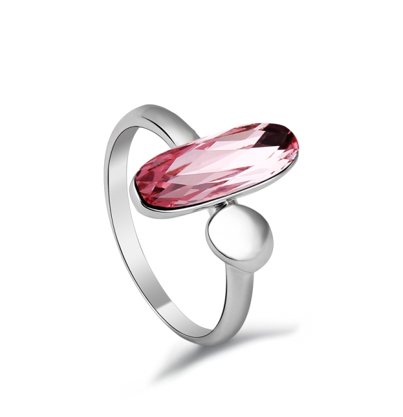 Anillo con cristal de Semilla Swarovski Rosa