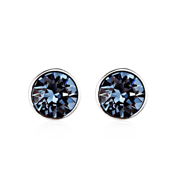 Tiernos Aretes de Cristal Swarovski Color Azul