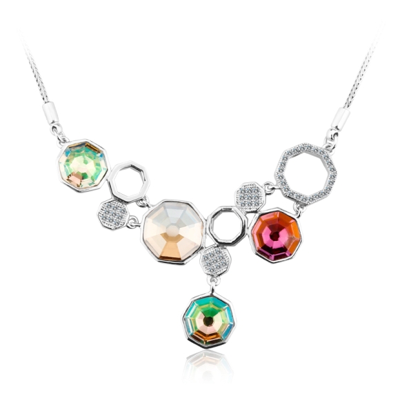 Hermoso Collar de Colores con Cristal Swarovski