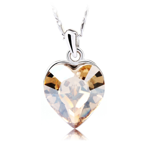 Corazón de Cristal Swarovski en Collar Amarillo