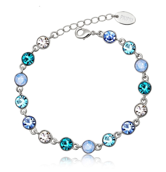 Hermosa Pulsera de Swarovski con Cristales Azul