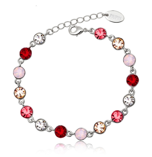 Hermosa Pulsera de Swarovski con Cristales Rojos