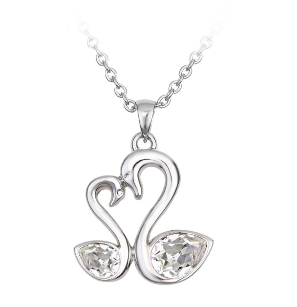 Hermoso Collar de Swarovski con Rodio en Forma de Cisnes