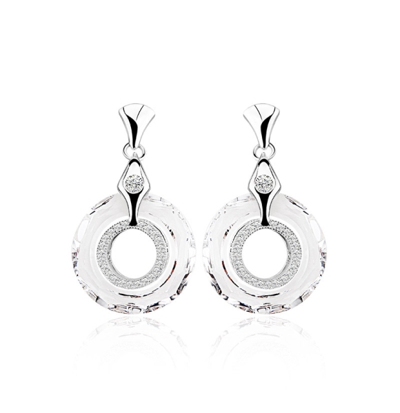 Hermosos Aretes en Plata de Ley con Cristal Swarovski