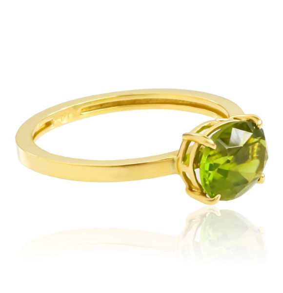 Anillo de Peridoto Genuina en Oro de 14K