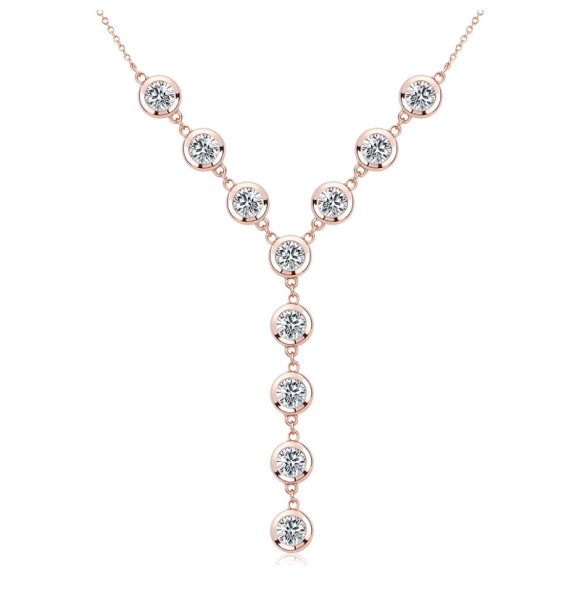 Collar de Cristales Swarovski con Baño de Oro Rosa de 18K