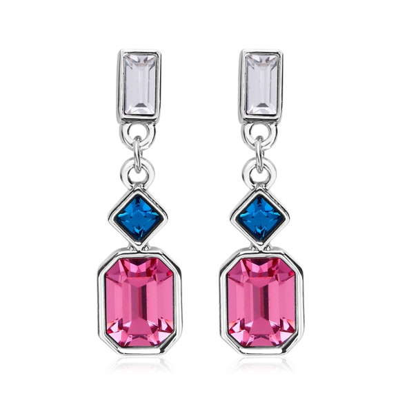 Aretes de Cristal Swarovski Rosa
