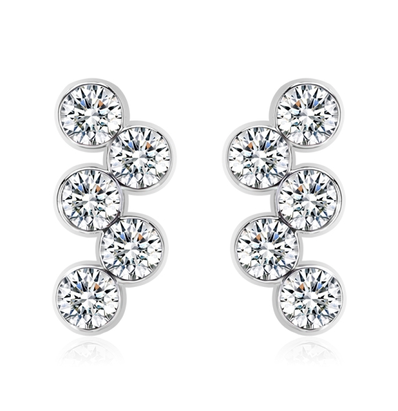 Aretes de Cristal Swarovski en Forma de Círculos