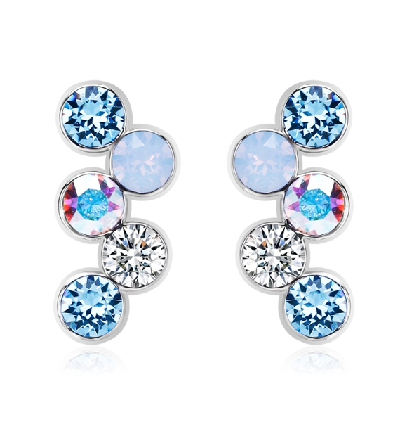 Aretes de Swarovski en Forma de círculos tonos en Azul