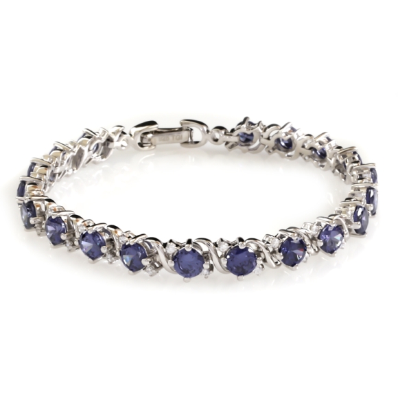 Peciosa Pulsera de Plata de Ley .925 con Tanzanita