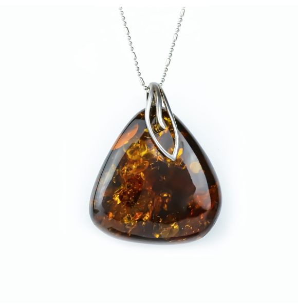 Ambar Genuino Collar de Plata