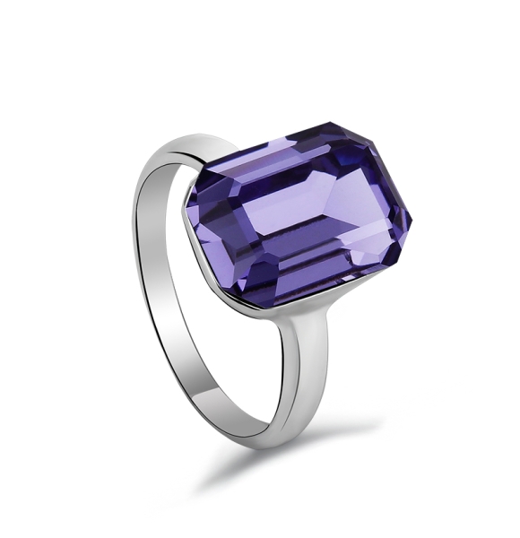 Cristal Swarovski Color Amatista Anillo