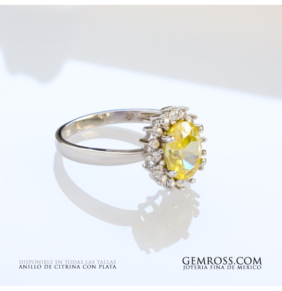 Anillo de Citrina en Plata 925