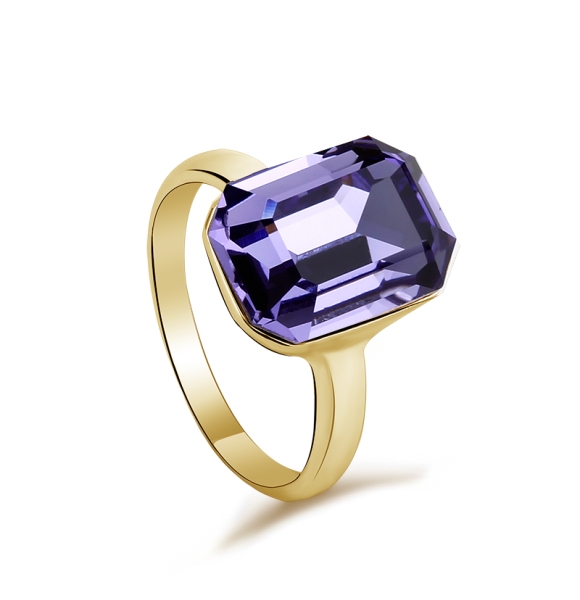 Anillo de Cristal Swarovski Color Amatista