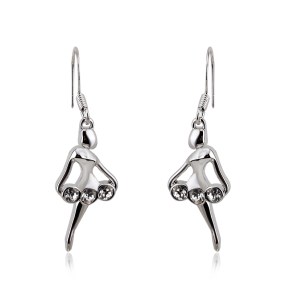 Aretes Bailarinas Swarovski Blanco