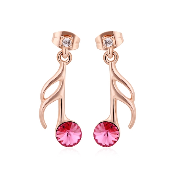 Aretes con Cristal Swarovski y Baño de Oro 18K