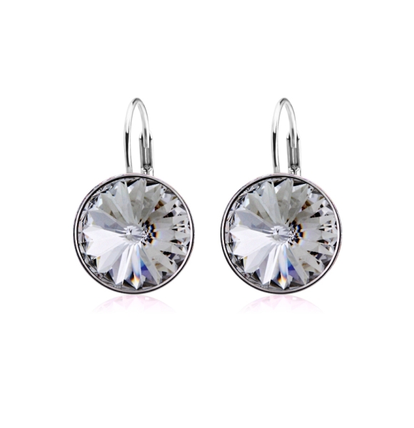 Aretes Circulares de Swarovski Blanco