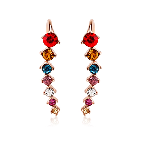 Aretes Con Cristal Swarovski de Colores