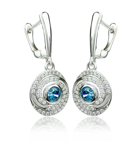 Alejandrita Que Cambia de Color Aretes de Plata