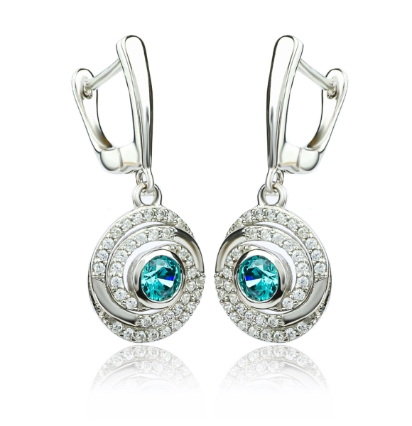 Alejandrita Que Cambia de Color Aretes de Plata