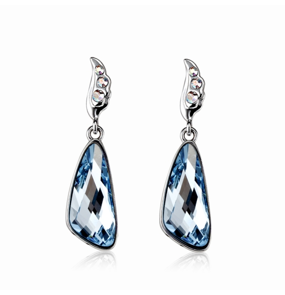 Aretes de Cristal Swarovski color Aquamarina