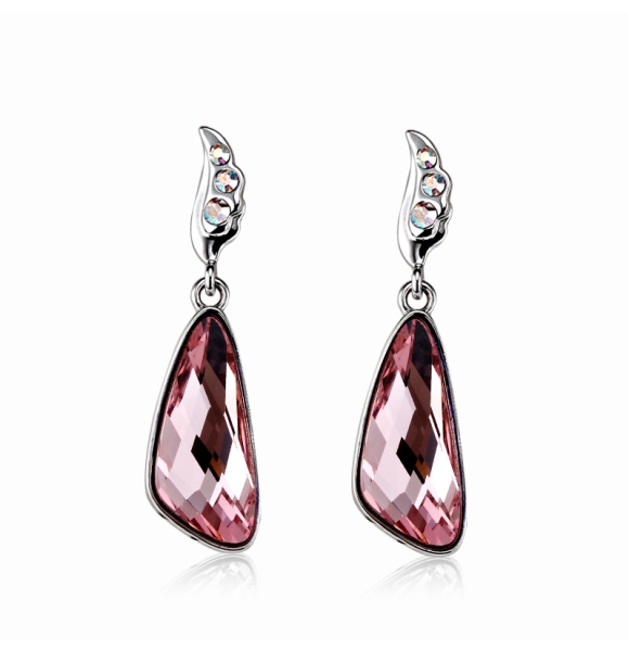 Aretes de Cristal Swarovski color Rosa