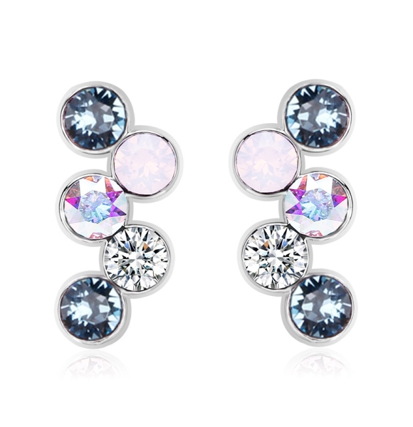 Aretes de Cristal Swarovski Color Negro en Forma de Círculos