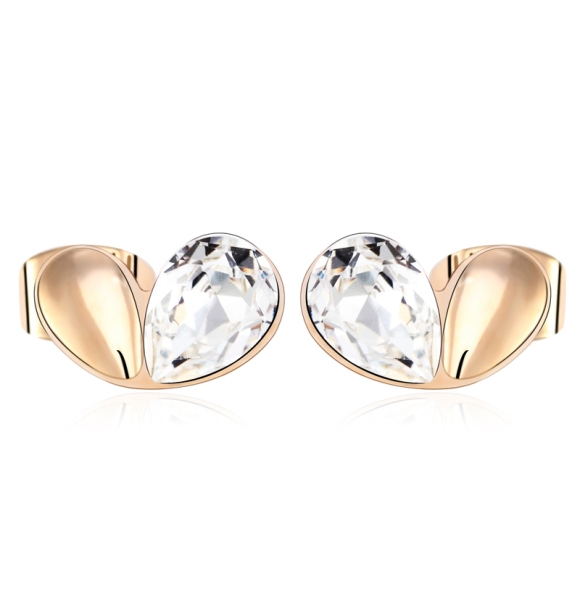 Aretes de Swarovski Blanco en Forma de Corazón