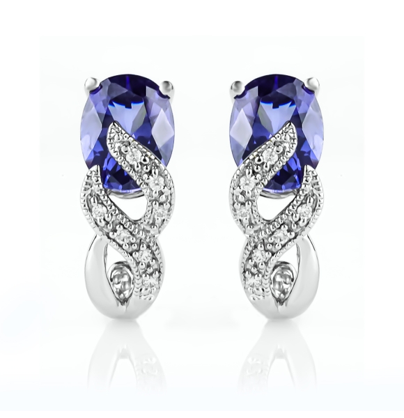 Aretes de Tanzanita Con Plata 925