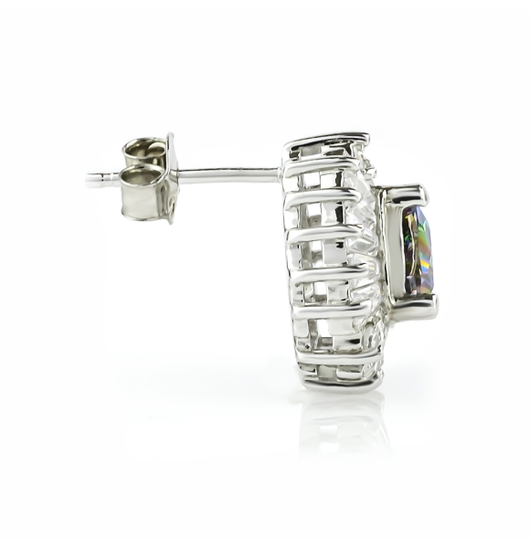 Preciosos Aretes de Plata de Ley .925 y Topacio Místico