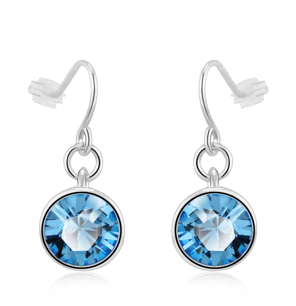 Aretes Elegantes de Swarovski Color Azul