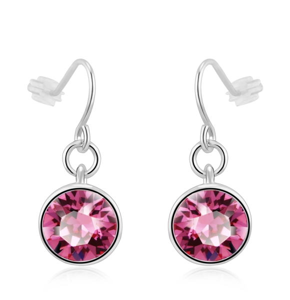 Aretes Elegantes de Swarovski Color Rosa