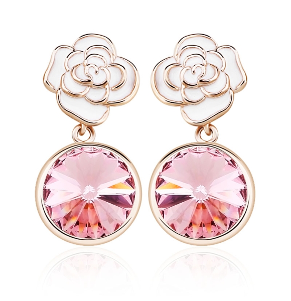 Divinos Aretes con Baño de Oro Rosa 18K