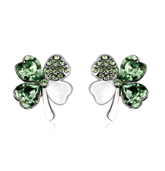 Hermosos Aretes de Peridoto en forma de Trébol