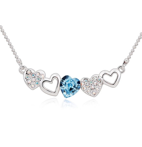 Collar de Swarovski con Corazón Azul