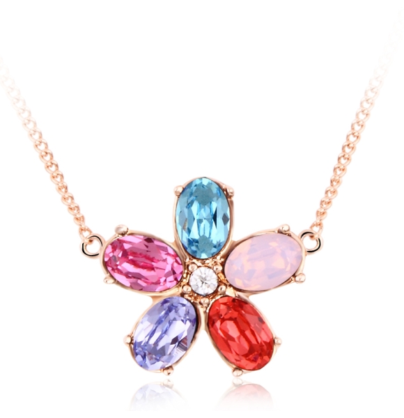 Hermoso Collar Swarovski de Flor de Colores