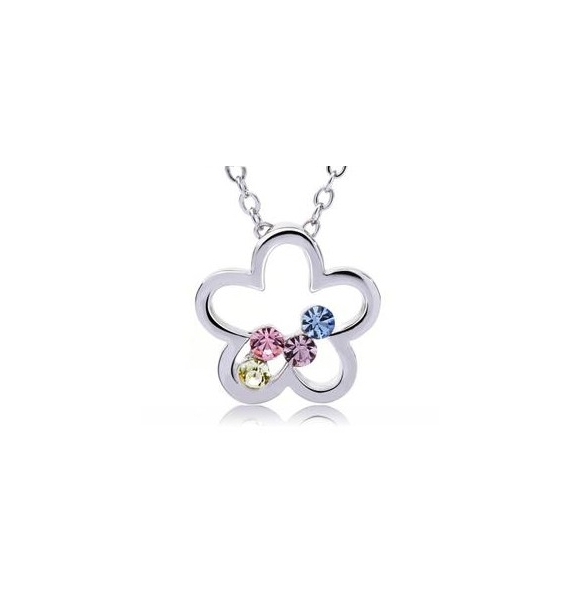 Collar de Flor con Cristales Cristal Austriaco de Colores