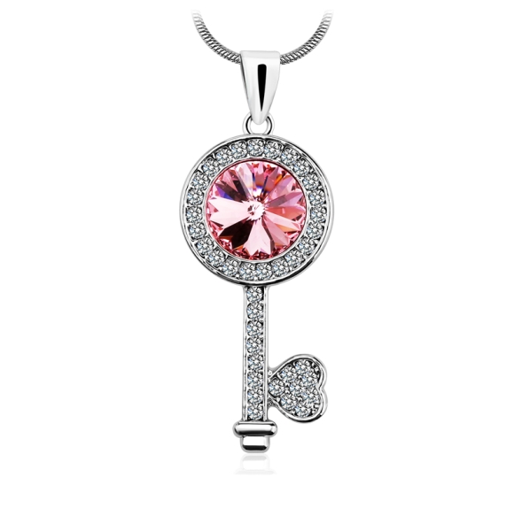 Collar Llave de Swarovski color Rosa