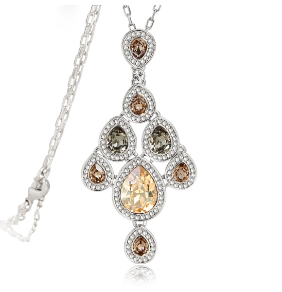 Hermoso Collar de Swarovski color Champagne