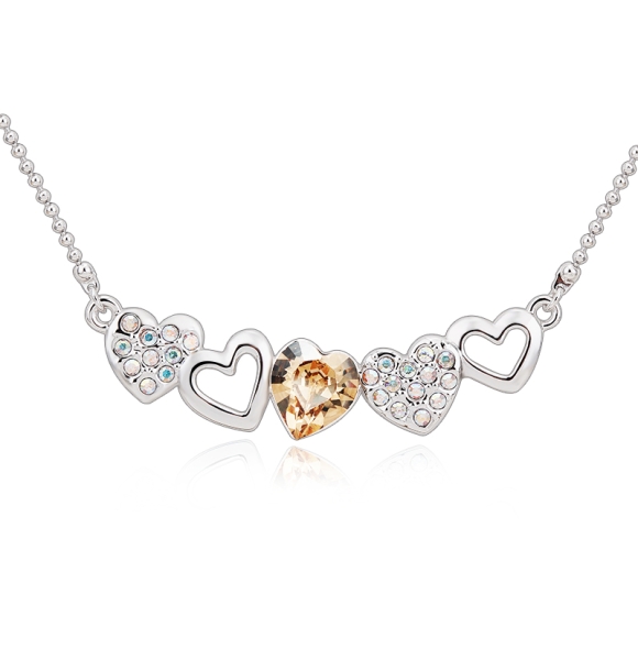 Collar de Swarovski con Corazón Champagne