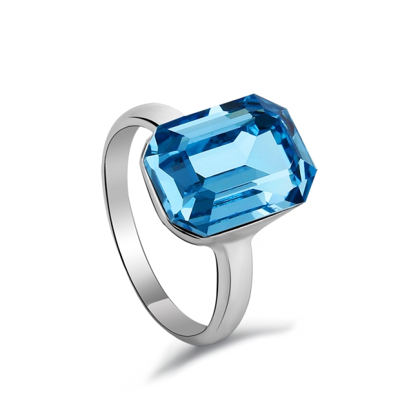 Cristal Swarovski Color Azul Anillo