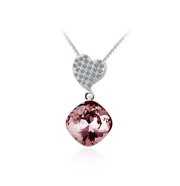 Dije de Plata 925 Con Color de Amatista Swarovski