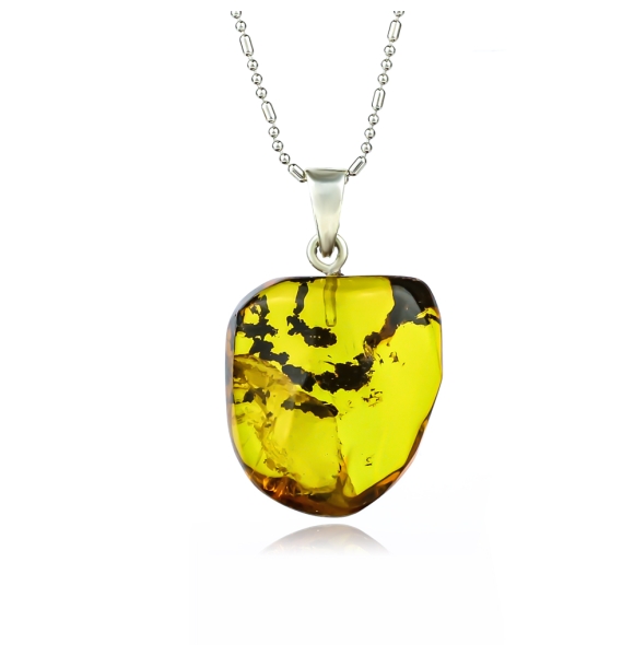 Dije de Plata Con Ambar Genuino Con Plata