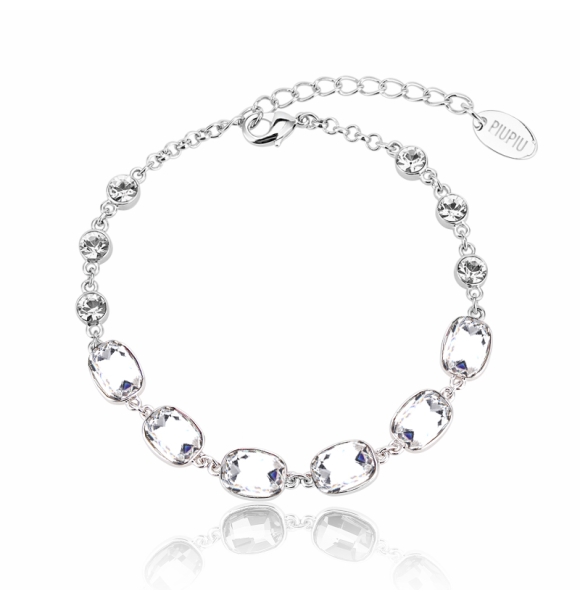 Hermosa Pulsera de Cristales Swarovski Color Blanco Transparante