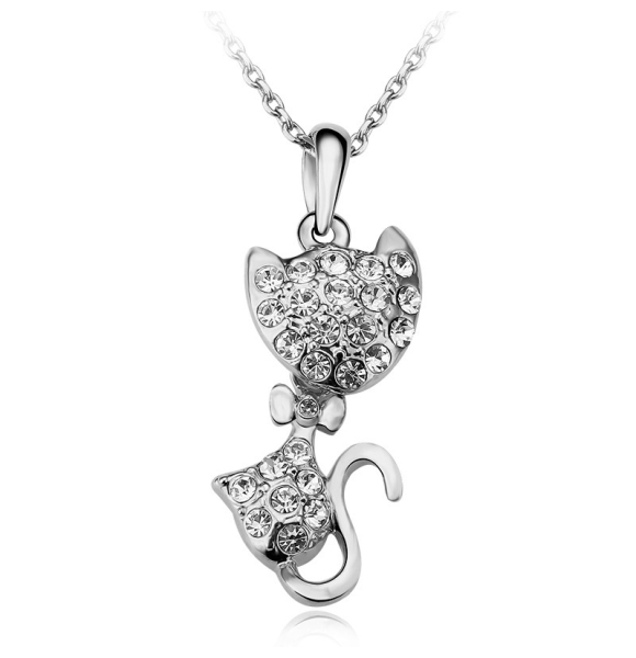 Lindo Collar Dorado En Forma de Gato