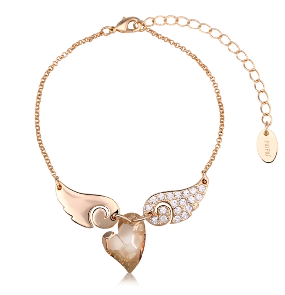 Pulsera de Corazón color Champagne