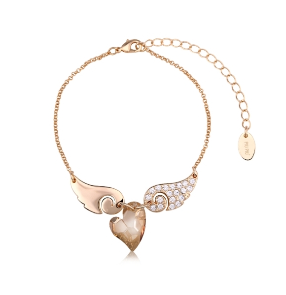 Pulsera de Corazón color Champagne