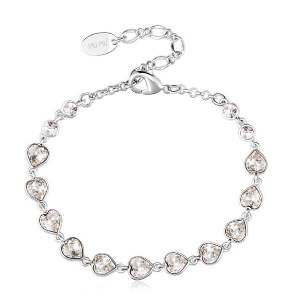 Pulsera de Swarovski con Corazones Blancos
