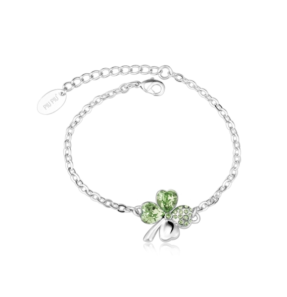Pulsera de Cristal Austriaco con Trébol Color Azul